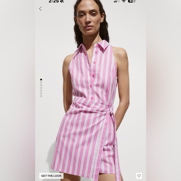 Mango striped wrap shirt dress Sz 10 - Picture 1 of 5